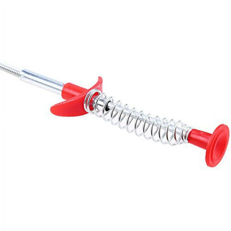 51Toilet Auger Clog Remover Tool with Grabber Flexible Toilet Snake Grabber Unclogger Tool, Four-Claw Picker, Stainless Steel Telescoping Rod, for