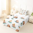 thumbnail image 5 of Erosebridal Cartoon Animal Capybara Twin Sheet Sets,Cute Rodent Animals Bedding For Kids Boys 3pcs, 5 of 6