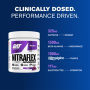 GAT SPORT Nitraflex Advanced Pre-Workout Powder - Energy Drink Mix - Supports Healthy Blood Flow - Boosts Strength & Energy - Creatine-Free - 30 Servings - Grape