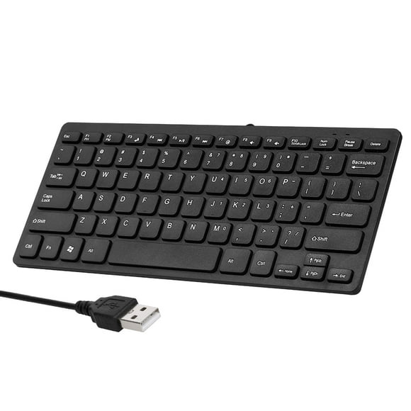 Carevas K-1000 78-key USB Powered Wired Keyboard Chocolate Keyboard Portable Office Keyboard Black