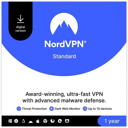 NordVPN Standard 1-Year Subscription 10 Devices (Digital Download)
