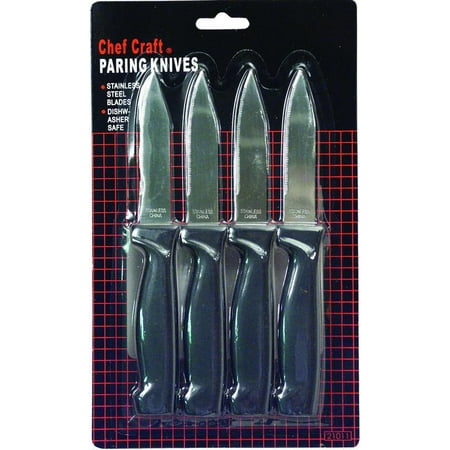 Chef Craft 20980 4-Piece Paring Knife, 2-1/2 in L, Stainless Steel