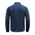 thumbnail image 5 of Men's Button Down Shirt Long Sleeve Casual Regular Fit Blouses Solid Color Trendy Formal Business Shirts with Pockets (XL, Navy), 5 of 7