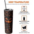 thumbnail image 6 of Halloween Tumbler 20 oz Travel Holiday Coffee Mug Scary Pumpkin Skinny Tumblers with Lid and Straw Stainless Steel Insulated Coffee Cups Halloween Gifts for Women Girls, 6 of 6