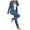 Blue, variant on Womens 2 Piece Outfits Ribbed Knitted Sweatsuit Zip up Hoodie Coat and Pants Sleepwear Loungewear Sets