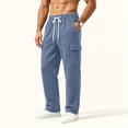 thumbnail image 4 of Diufon Cargo Sweatpants for Men Drawstring Fleece Lined Athletic Joggers Casual Loose Sweat Pants with Multi Pockets, 4 of 11