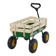 thumbnail image 1 of KFFKFF Pull-Along Wagon for Kids, 39 in Toddler Wagons with Foldable Wooden Panel & Handle, Supports up to 551 lbs, 10" All-Terrain Tires, 1 of 9