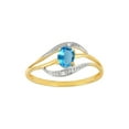 thumbnail image 2 of Gold Plated 925 Sterling Silver Natural Swiss Blue Topaz Gemstone Stackable Ring, 2 of 2