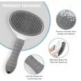 thumbnail image 3 of Pet Grooming Brush with Release Button, Dog and Cat Brush for Shedding and Detangling, TIKA, 3 of 9