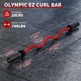 thumbnail image 5 of GARVEE 47" Olympic EZ Curl Weight Bar,Non-Slip,700 lb Capacity,Red Barbrll for Strength Training,1-Count, 5 of 7