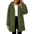 thumbnail image 6 of APEXFWDT Women Hooded Fuzzy Sherpa Coat Full Zip Teddy Fleece Jacket with Pockets Loose Fit Casual Outercoat, 6 of 8
