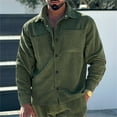 thumbnail image 2 of Men's Corduroy Long Sleeve Shirt Jacket Casual Outwear Coat with Pocket Stylish Comfortable Durable Versatile Fashionable Men's Oversized Tee Summer Tops Streetwear, 2 of 9