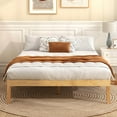 thumbnail image 4 of Costway Queen Size Wooden Platform Bed Frame 14" with Rubber Wood Legs Under-bed Storage Beige, 4 of 9