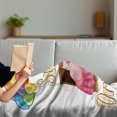 thumbnail image 3 of Saying Soft Flannel Fleece Throw Blanket, Cartoon Girl Sleeping in Bed with Colorful Balloons Night Time Illustration, Cozy Plush for Indoor and Outdoor Use, 50" x 60", Multicolor, by Ambesonne, 3 of 5
