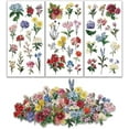 thumbnail image 1 of Juego de 3 calcomanías florales para muebles y manualidades (6 x 12 pulgadas): hortensias, rosas, margaritas y lirios., 1 of 9