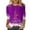 Purple-a, variant on Christmas Tops for Women 3/4 Sleeve T Shirts Daily Print Crewneck Printed Flower Loose Side Split Tunic Holiday Graphic Tees Blouses