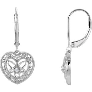 Jewels By Lux 925 Sterling Silver Pair .02 Ct Tw Polished Dia Lever Back Heart Earrings Jewels By Lux 925 Sterling Silver Pair .02 Ct Tw Polished Dia Lever Back Heart Earrings