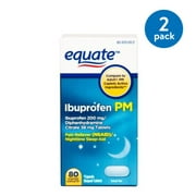 (2 pack) (2 Pack) Equate Ibuprofen PM Caplets, 200 mg, 80 Ct
