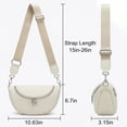 thumbnail image 3 of Bum Bag for Women Travel Purse Crossbody Bags Travel Purse with Adjustable Strap, PU Leather Crescent Bag Shoulder Handbag Sling Chest Bag Fanny Pack for Ladies (Beige), 3 of 8