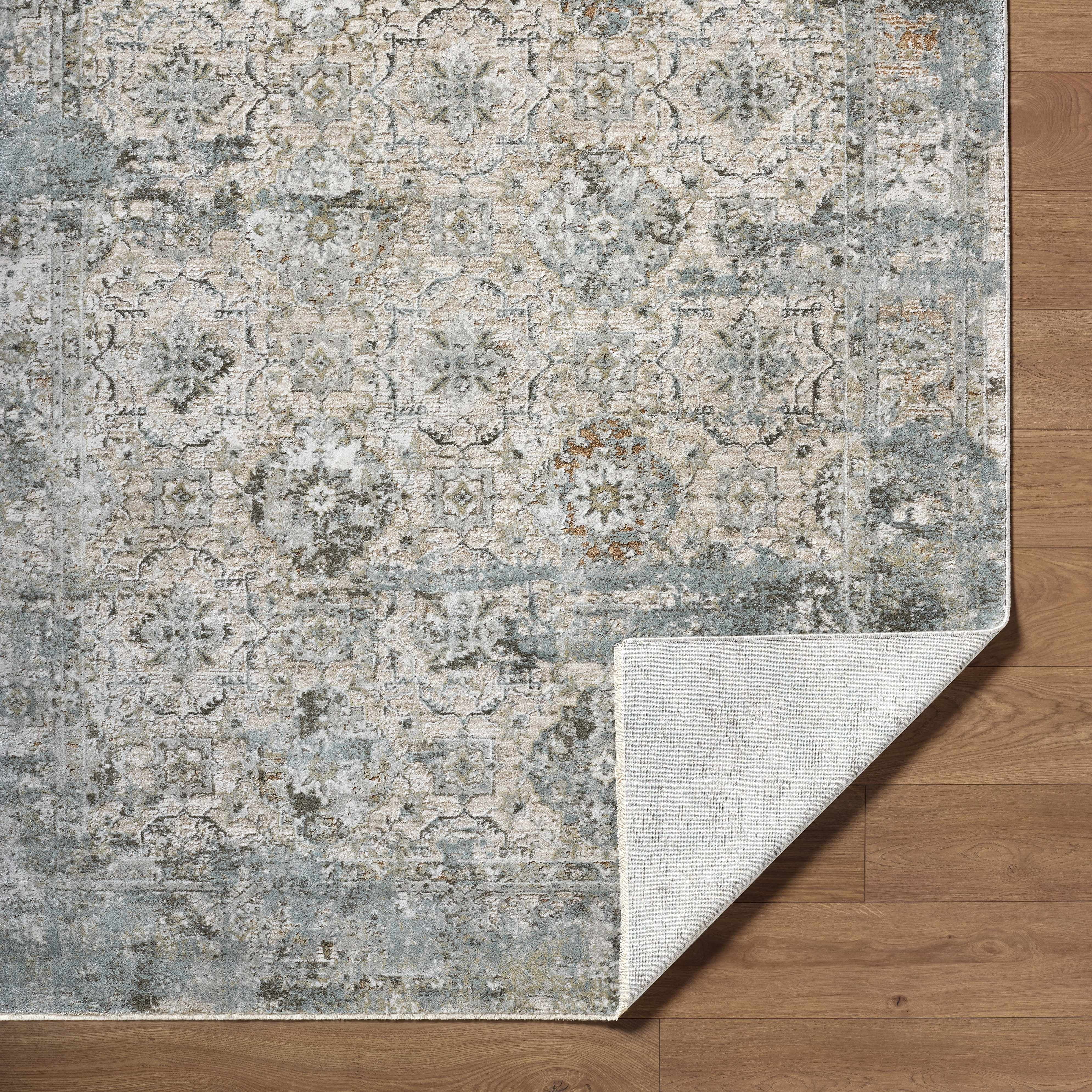 Hauteloom Njema Living Room, Bedroom Area Rug - Traditional - LightGray, Charcoal, Cream - 7'10" x 10'2"