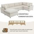 thumbnail image 6 of Harper & Bright Designs U Shape Sectional Sofa with Removable Ottomans, Modern Upholstered 6 Seater Corner Couch for Living Rooms, 100.4" Beige, 6 of 17