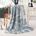 thumbnail image 2 of Blue and Gray Floral Pattern Blanket,Comfortable Soft Lamb Wool Throw Blanket,All Season,Warm Lightweight Blankets for Sofa Bed Couch Living Room Chair,40"x50", 2 of 4