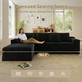 thumbnail image 4 of Lunale 104" Cloud Sectional Sofa with Left Chaise, Oversized Modular L-Shaped Couch, Plush Corduroy Sleeper Couch for Living Room, No Assembly Required, Black, 4 of 9