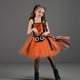 thumbnail image 2 of Vestido de tutú de bruja de malla de araña para niñas con escoba de horquilla, disfraz de bruja para carnaval de Halloween para niños, vestidos elegantes para fiestas infantiles, 2 of 3