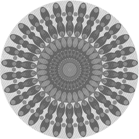Ahgly Company Indoor Round Patterned Smokey Gray Area Rugs, 8' Round