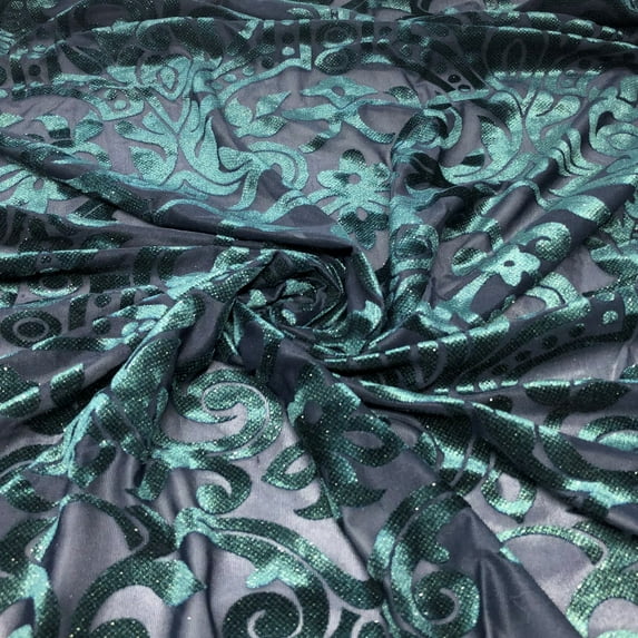 KK Floral Wallpaper Design Metallic Burnout Velvet