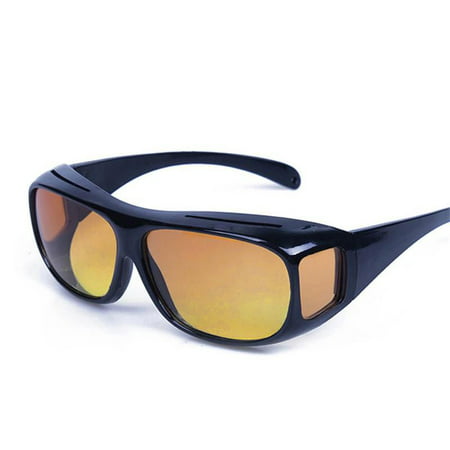 HD Night Vision Wraparound Sunglasses, Full Frame Driving Glasses For Men, Fits OVER Glasses