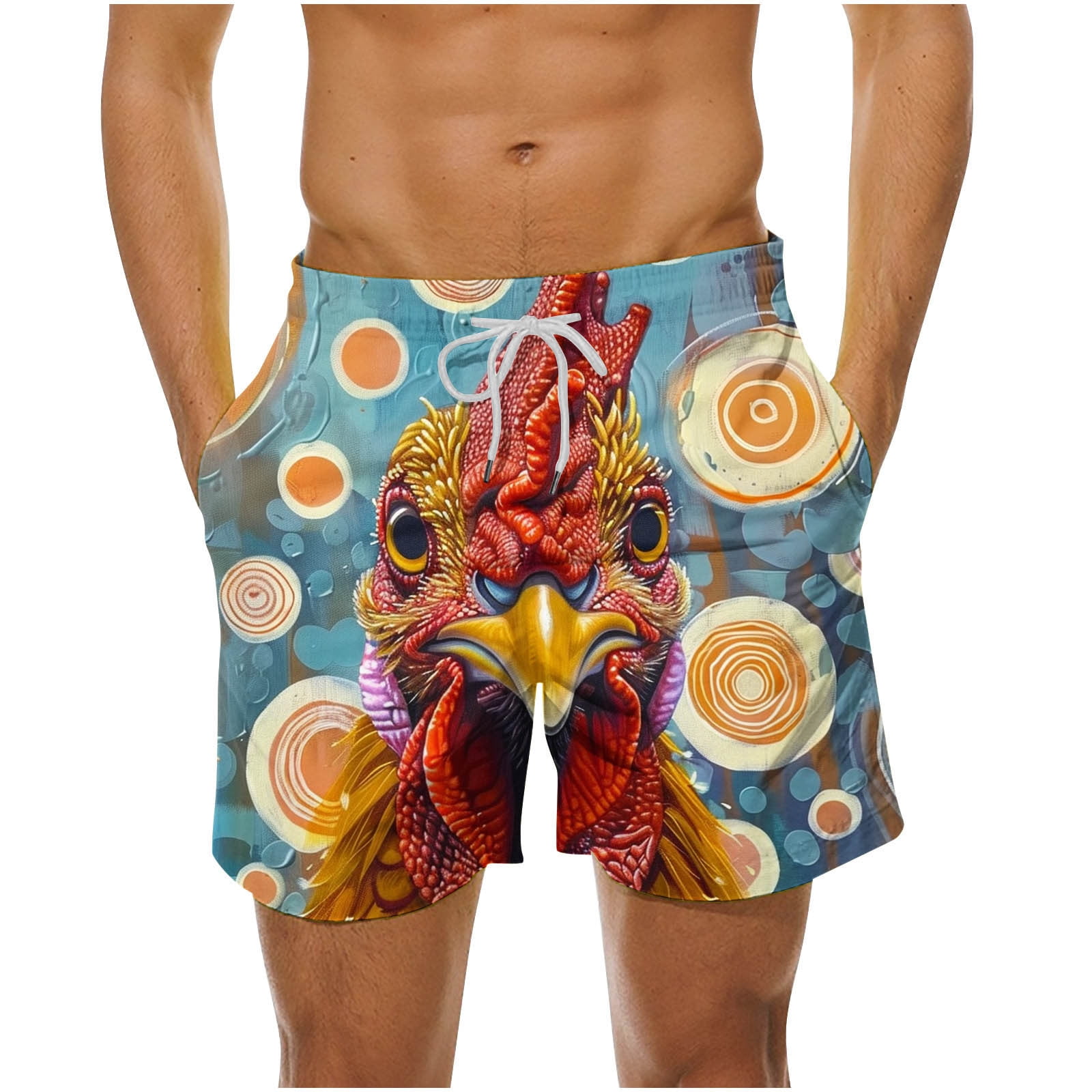 Xysaqa Men's Swim Trunks Funny Printed Beach Board Shorts