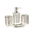thumbnail image 4 of 4Pcs Bath Accessory Soap Dispenser Transparent Lotion Bottle Vanity Accessory Set Toilet Accessories Set Soap Dish Toothbrush Cup Decor Argent, 4 of 9