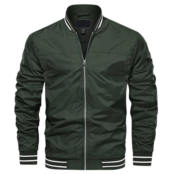 QHFBli Men's Field Jacket Men's Lightweight Casual Zippered Jacket Everyday Wear Loose Fit Stylish Outerwear For Autumn Winter Seasons Comfortable Windbreaker