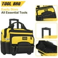 thumbnail image 2 of 18" Rolling Tool Bag with Wheels, 15-Pocket Heavy Duty Rolling Tool Storage Bag with Retractable Handle for Construction, Carpentry, Repair, 2 of 7