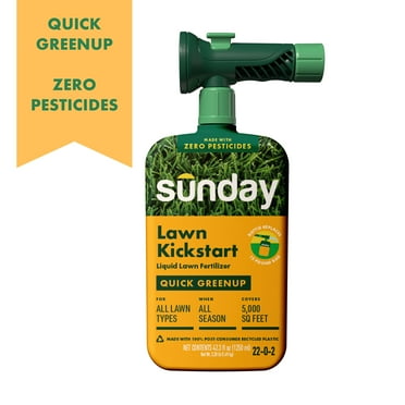 Sunday Lawn Kickstart Lawn Fertilizer for Quick Green-Up (22-0-2), 42.3 oz, 5000 sq. ft.