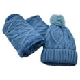 thumbnail image 1 of Bonnet Doublé de Fourrure pour Femmes avec Pompon et Foulard, 1 of 2