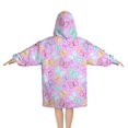 thumbnail image 2 of Pink Butterfly Pattern Blanket Hoodies for Kids 6-13YR Oversize Wearable Blanket Hoodies for Boys Girls Teens, 2 of 7