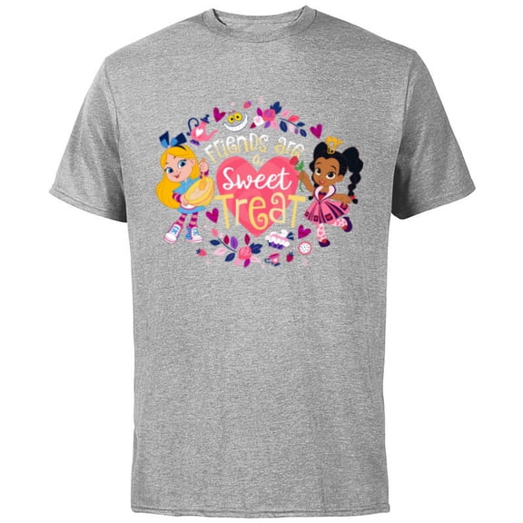 Disney Alice's Wonderland Bakery Friends are a Sweet Treat - Short Sleeve Cotton T-Shirt for Adults - Customized-Athletic Heather