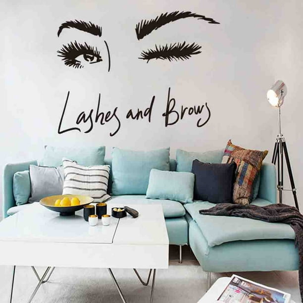 Wall Art Sticker Eye Lashes Extensions Beauty Salon Wall Decor Eyebrows Make Up Walmart Com Walmart Com