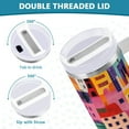 thumbnail image 3 of Yayeee 30oz Double-Wall Insulated Stainless Steel Tumbler with Handle Bottle, Art Buildings, 3 of 8