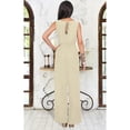 thumbnail image 5 of KOH KOH One Piece Sleeveless Cocktail Party Wide Leg Cute Casual Long Pant Suit Romper Playsuit Jumpsuit For Women Nude Champagne Brown X-Small US 2-4 NT147, 5 of 6