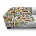 thumbnail image 3 of Children Soft Flannel Fleece Throw Blanket, Baby Loving Dangerous Happy Dinasours in Rainbow Colored Nursery Kids Print, Cozy Plush for Indoor and Outdoor Use, 70" x 90", Multicolor, by Ambesonne, 3 of 6
