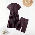 thumbnail image 7 of LEKWK Womens Swim Dress with Shorts Short Sleeve One Piece Bathing Suits Zipper Front Modest Swimming Dress, 7 of 7