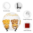thumbnail image 4 of Cauagu Pumpkin Pie Gnome Print Bone China Decorative Plate, Wall Mount Plate Holiday Decor Decorative Ceramic Plates with Stand Elegant Household Plates Decorative-6in, 4 of 6