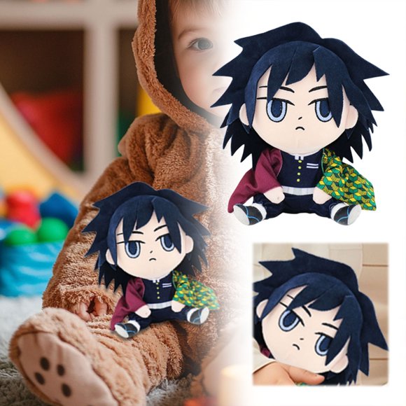 De mon Sla yer Giyu 20cm Plush - Limited Edition Water Hashira with Intricate Haori Details, Must-Have for Anime Enthusiasts