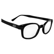 Pacific Coast Sunglasses X-KDs Biker Sunglasses Black Frame & Clear Lens for Night Riding