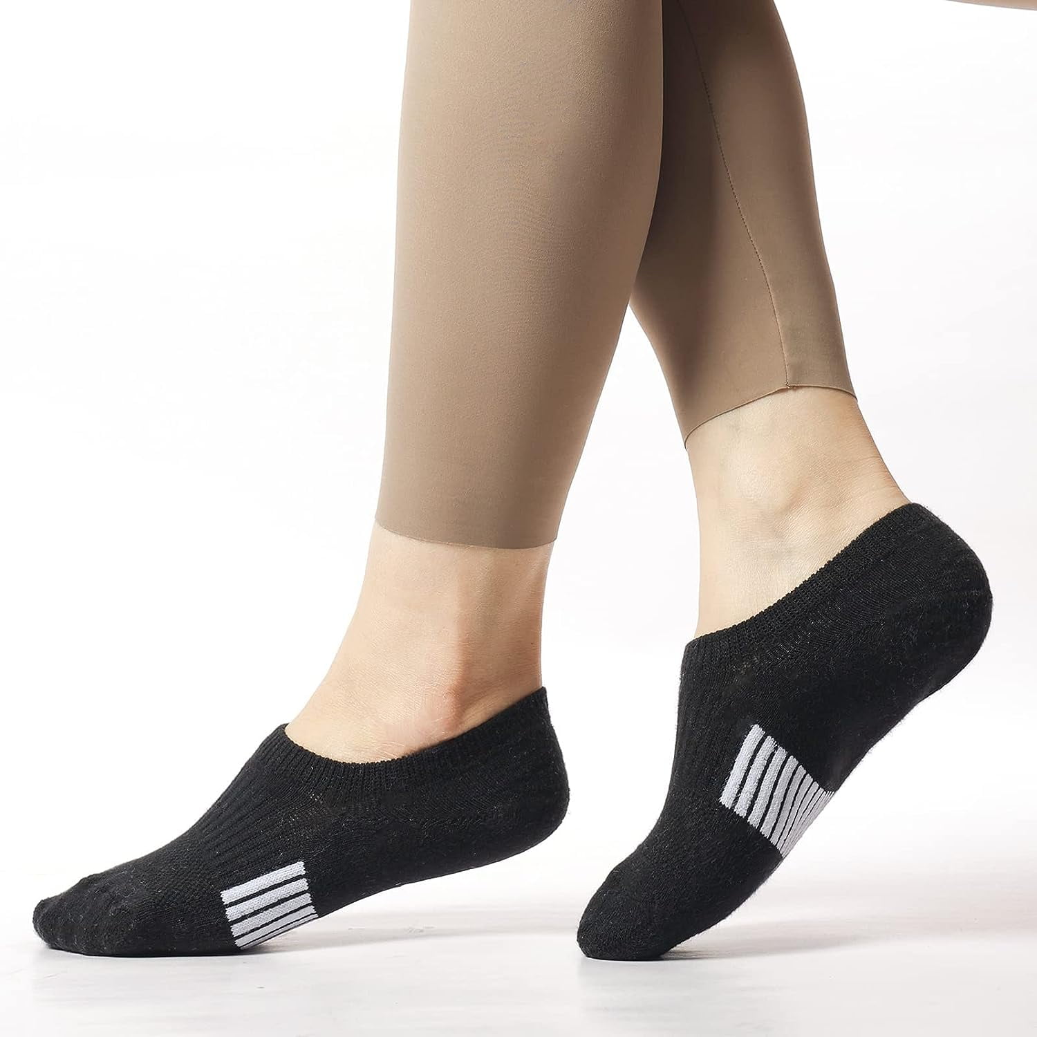 No Show Socks Womens Cushioned Low Cut Athletic Hidden Liner for Sneakers Ankle Invisible Running Socks 4/6 Pairs