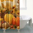 thumbnail image 3 of Pumpkin Happy Thanksgiving Shower Curtains,Washable Show Curtain with Hooks Basic Polyester Fabric Bathroom Curtains for Thanksgiving Day Fall Party Home Decor, 3 of 5