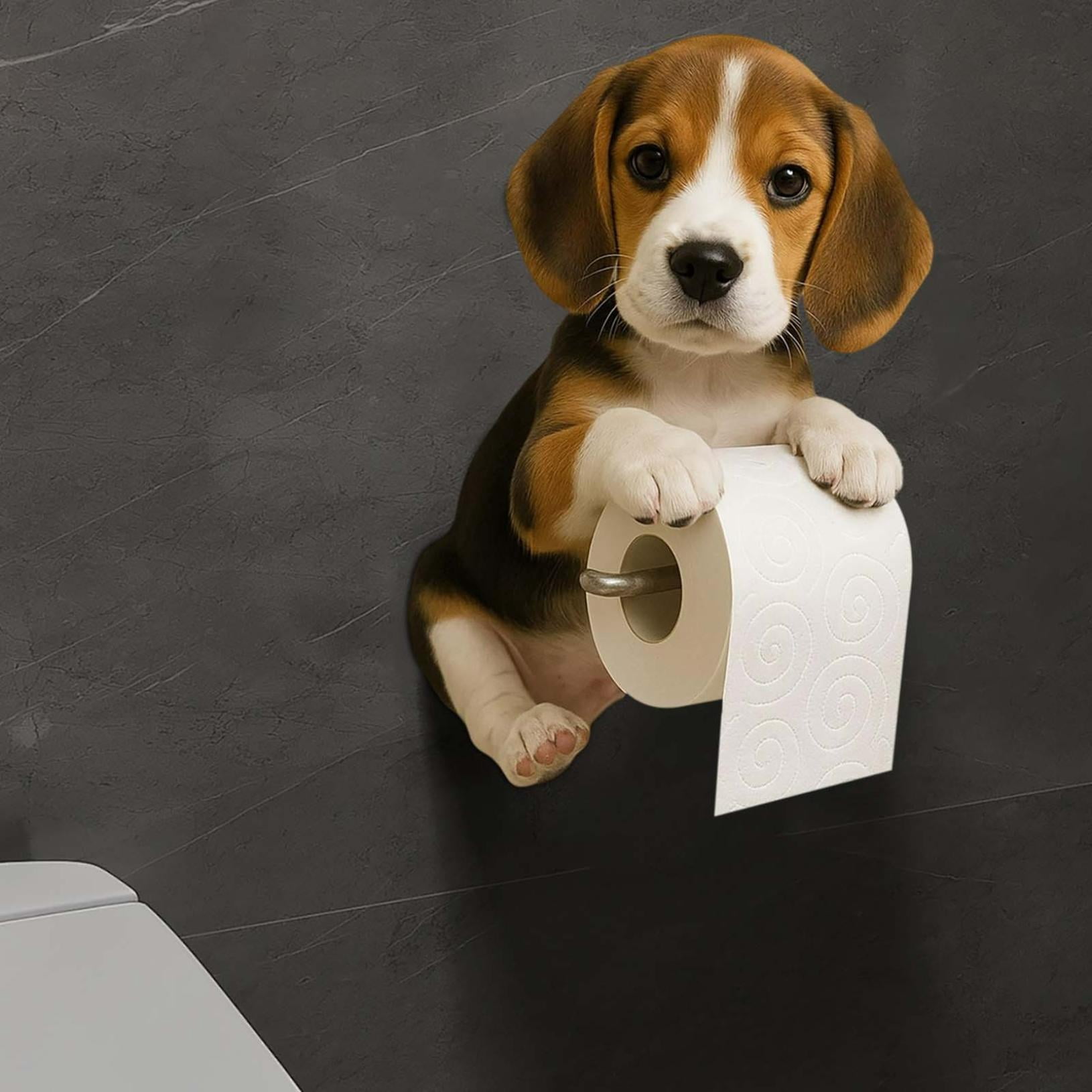 2025 New Dogs Toilet Roll Holder Series,Super Realistic Puppies Eyes On You Tissue Rack,3D Resin Cute Dog Towel Rack,Wall Mouted Toilets Paper Storage Dispenser for Home Bathroom Kitchen,Beagle